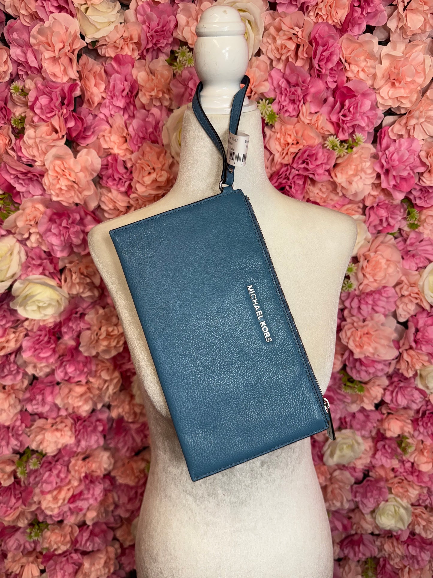 Oversized Blue & Silver Michael Kors Wristlet