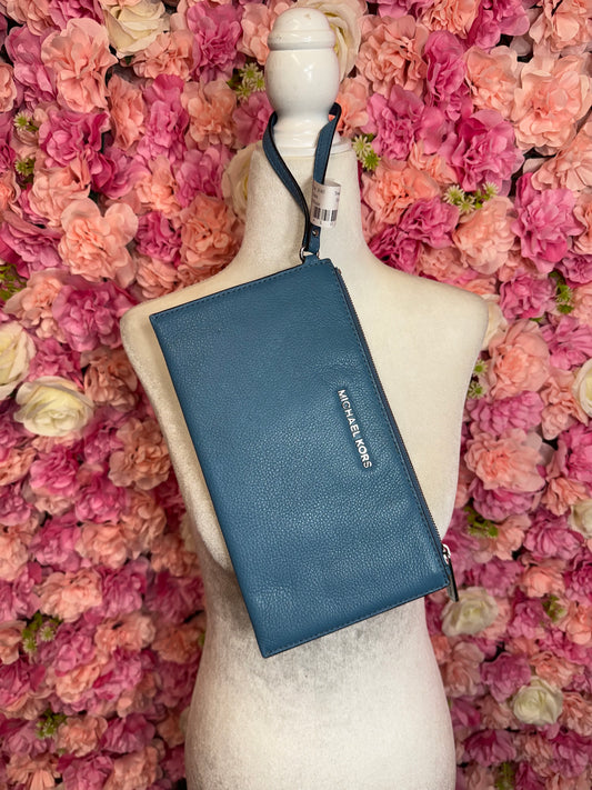 Oversized Blue & Silver Michael Kors Wristlet