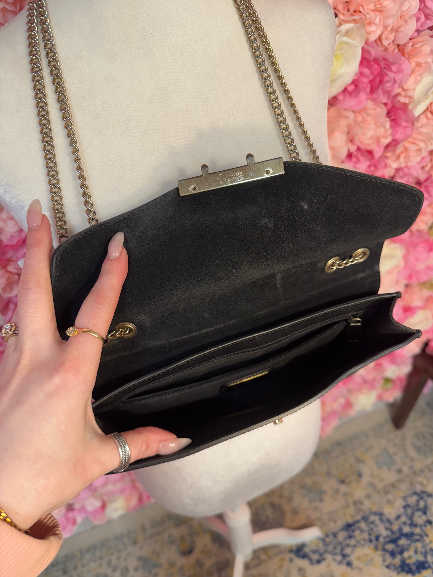 Black & Gold Furla Crossbody/Shoulder Bag
