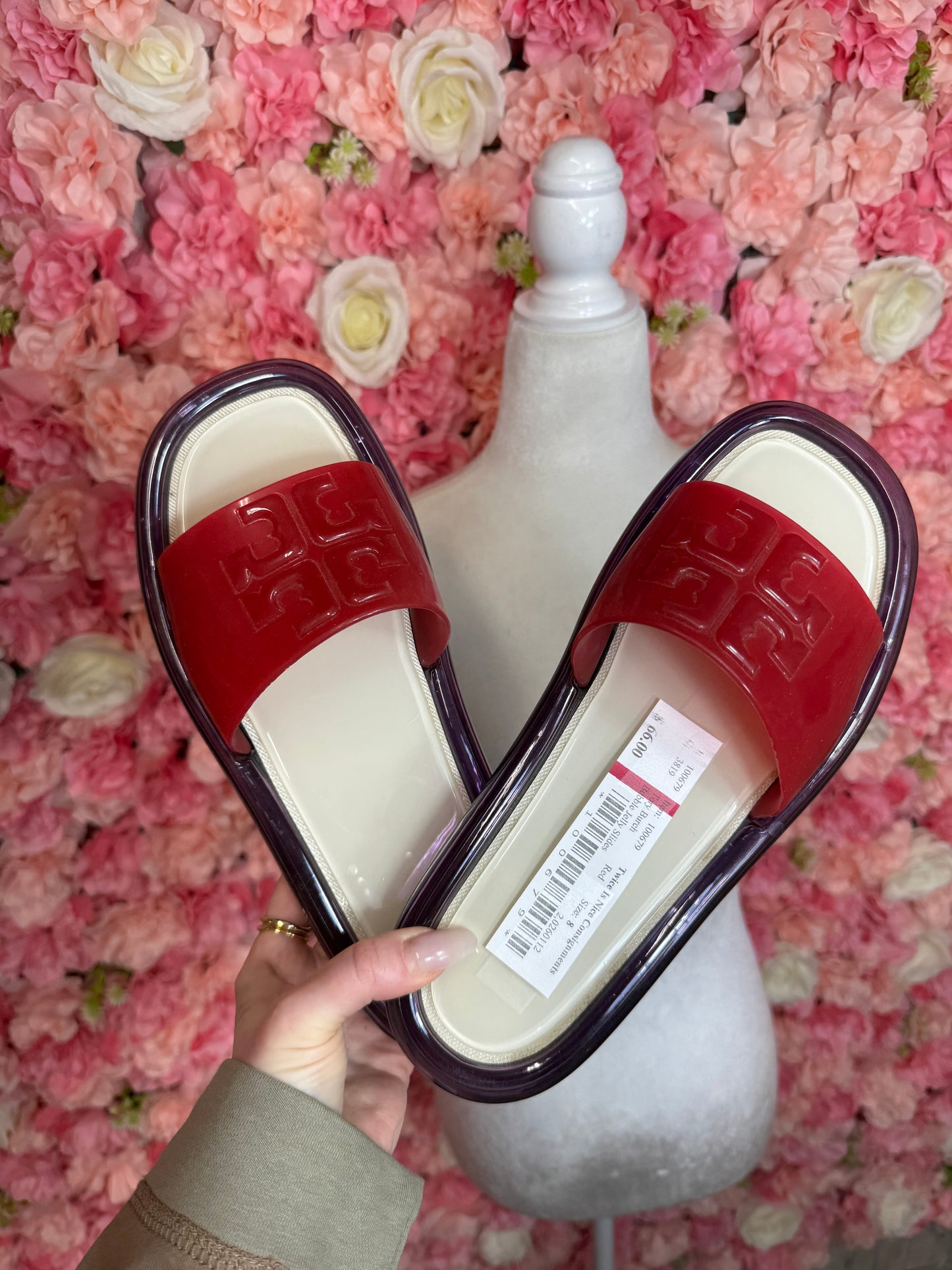 Tory Burch Bubble Jelly Slides Size 8