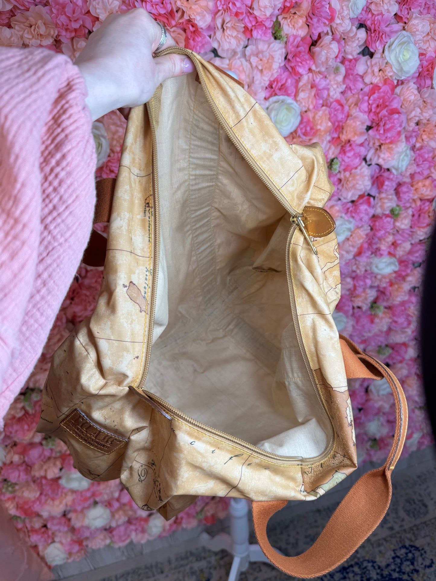 Alviero Martini Made In Italy Map Weekend Duffle Bag