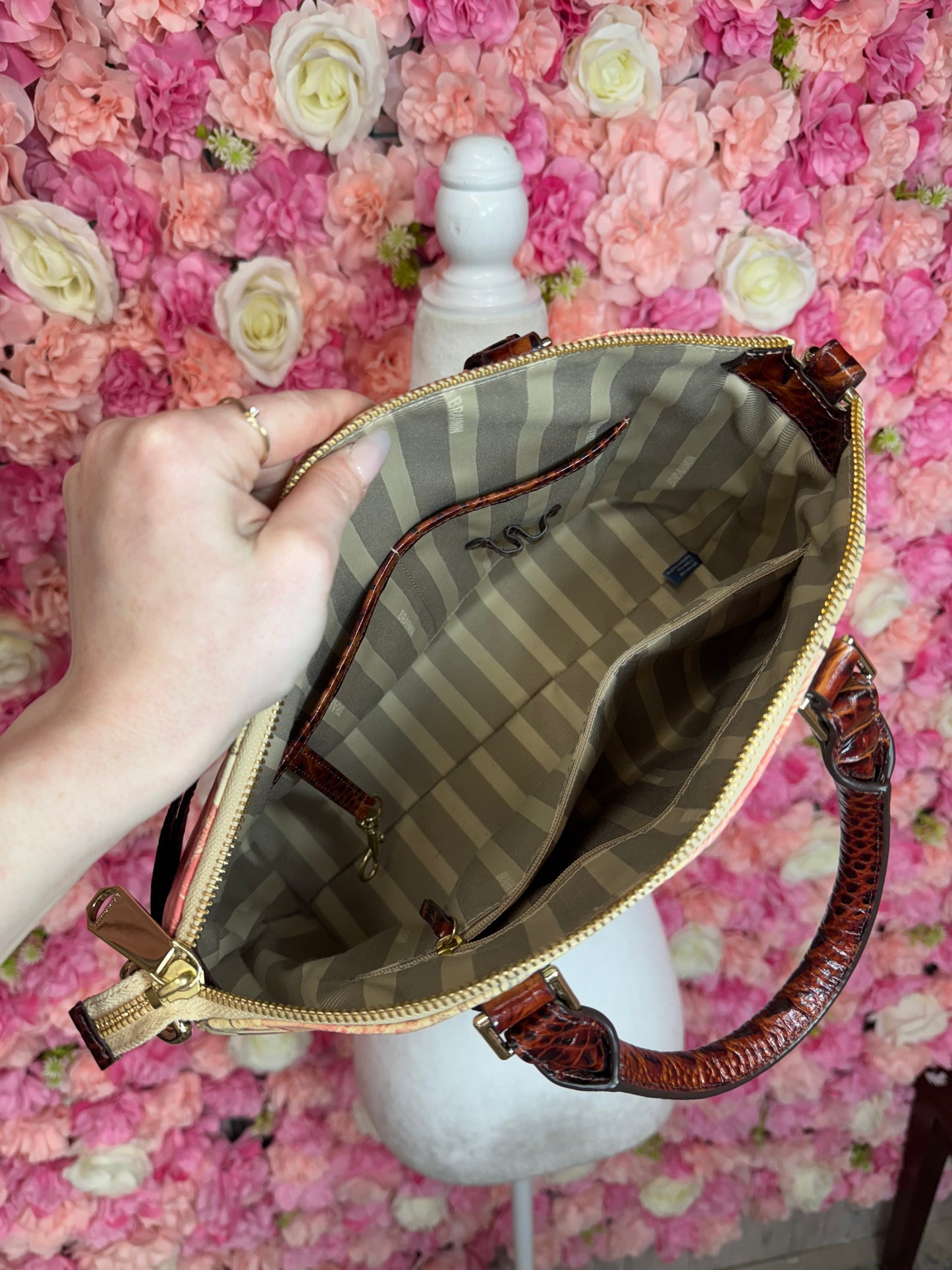 Hibiscus Floral Brahmin Bag