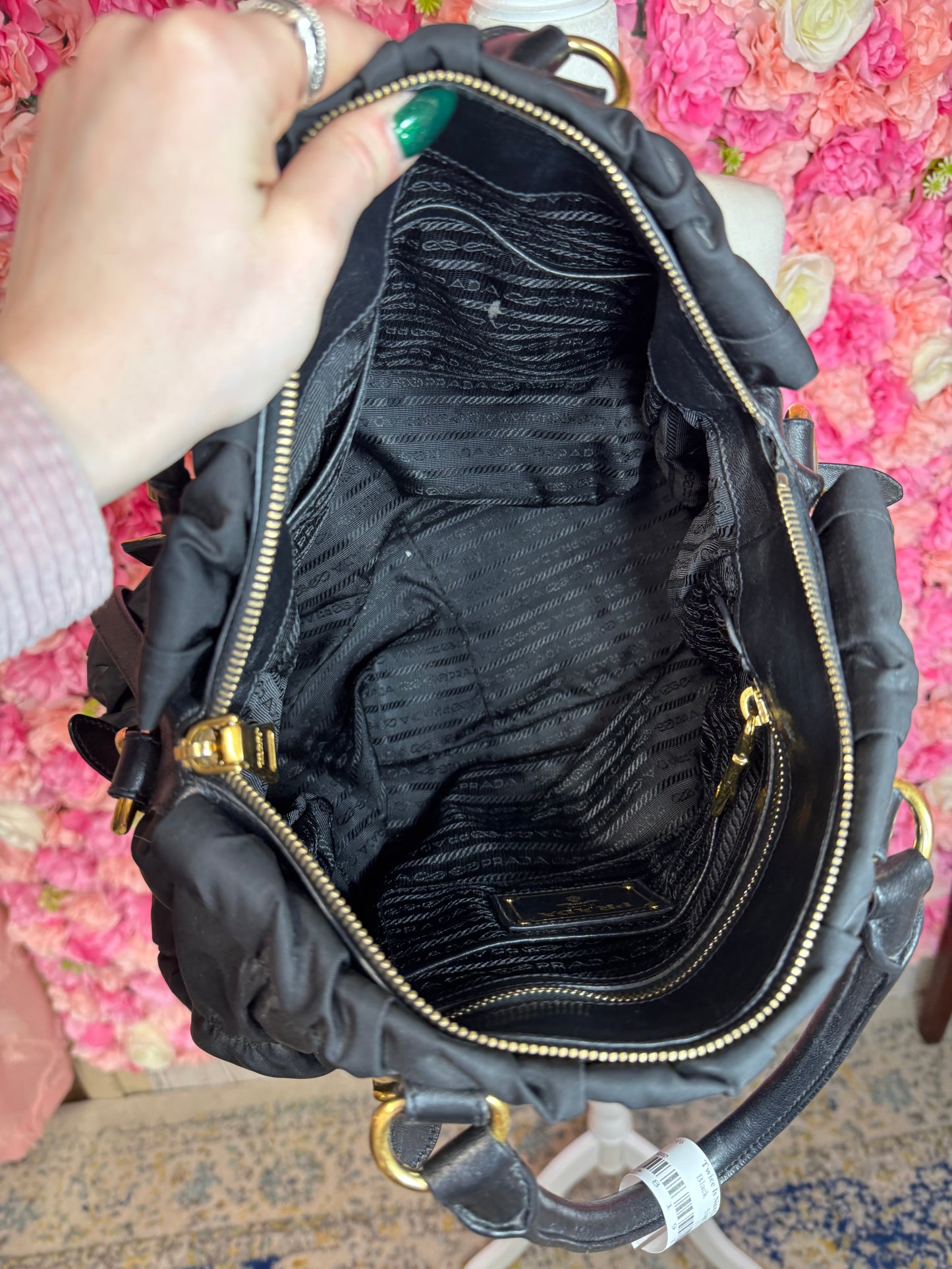Black Nylon Prada Bag With Strap