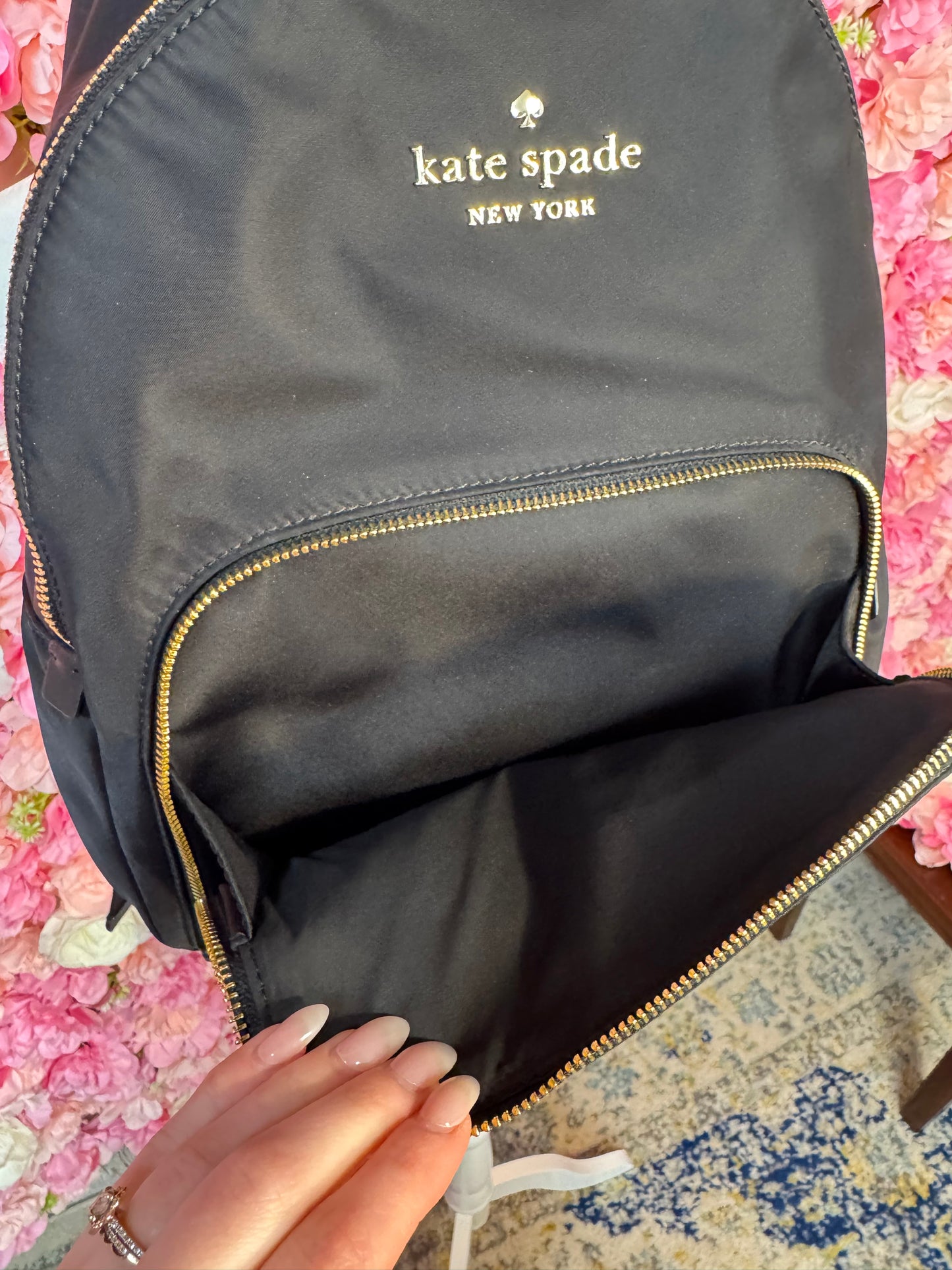Kate Spade Black Nylon Backpack