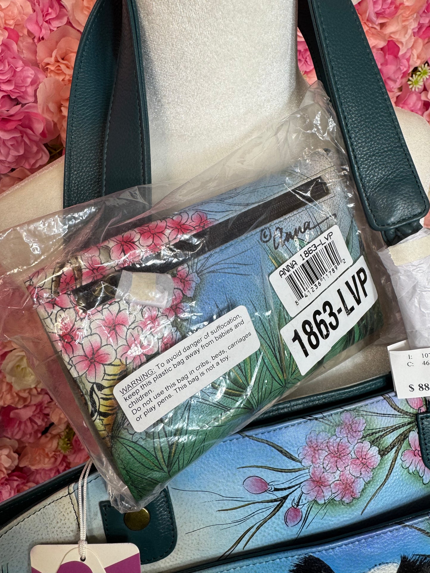 NWT Anna By Anuschka Hand Painted Panda Purse & Wallet