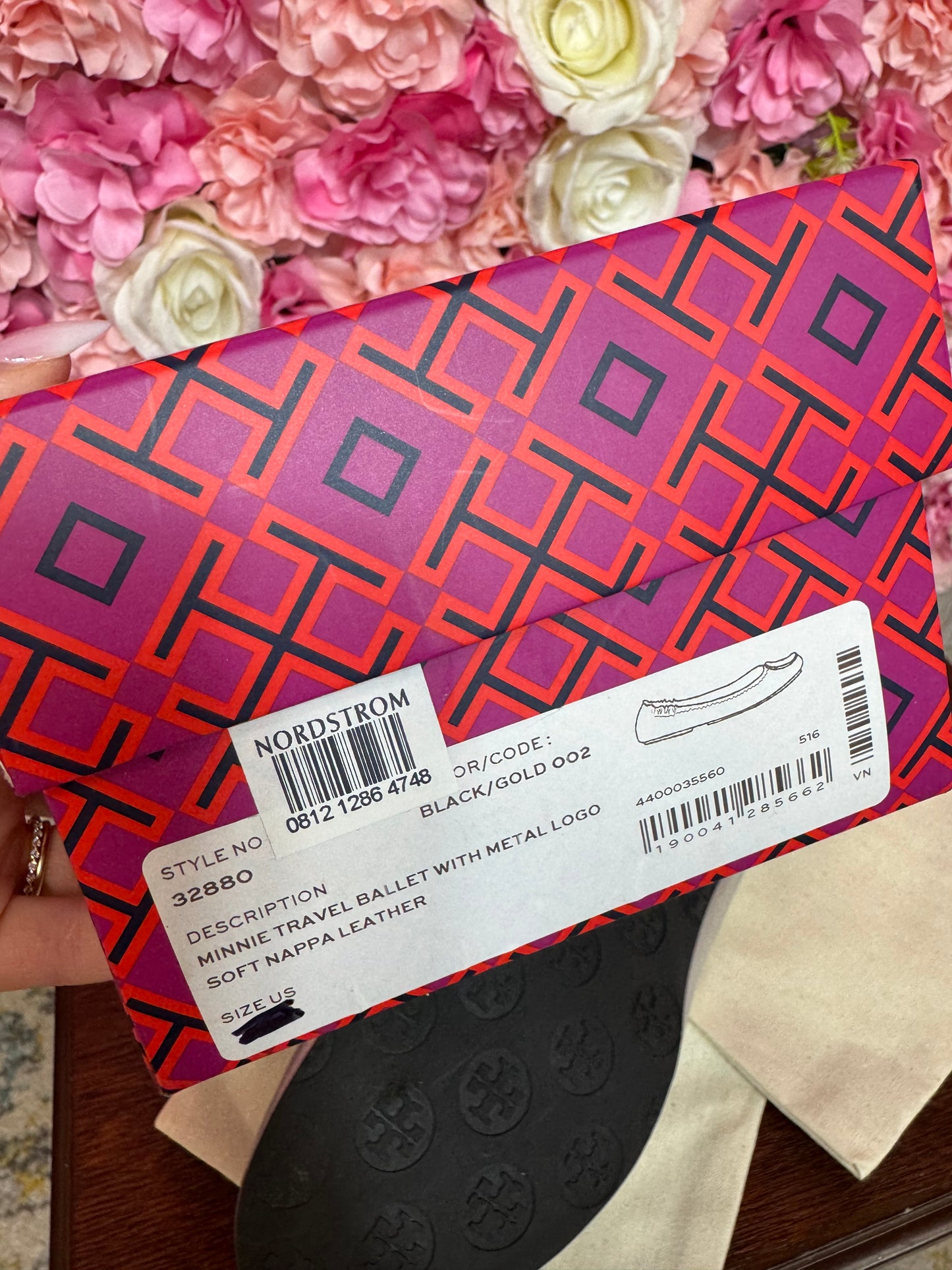 New In Box Tory Burch Minnie Travel Ballet Flat Size 9