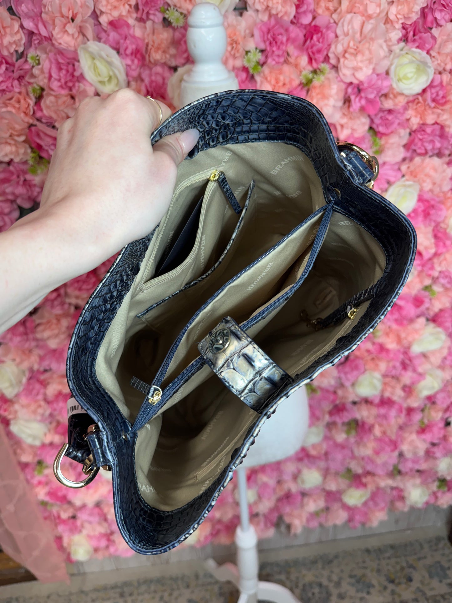 NWOT Navy Metallic Brahmin