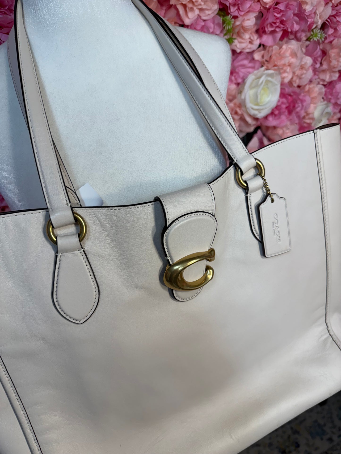 Cream Coach Theo Tote Bag