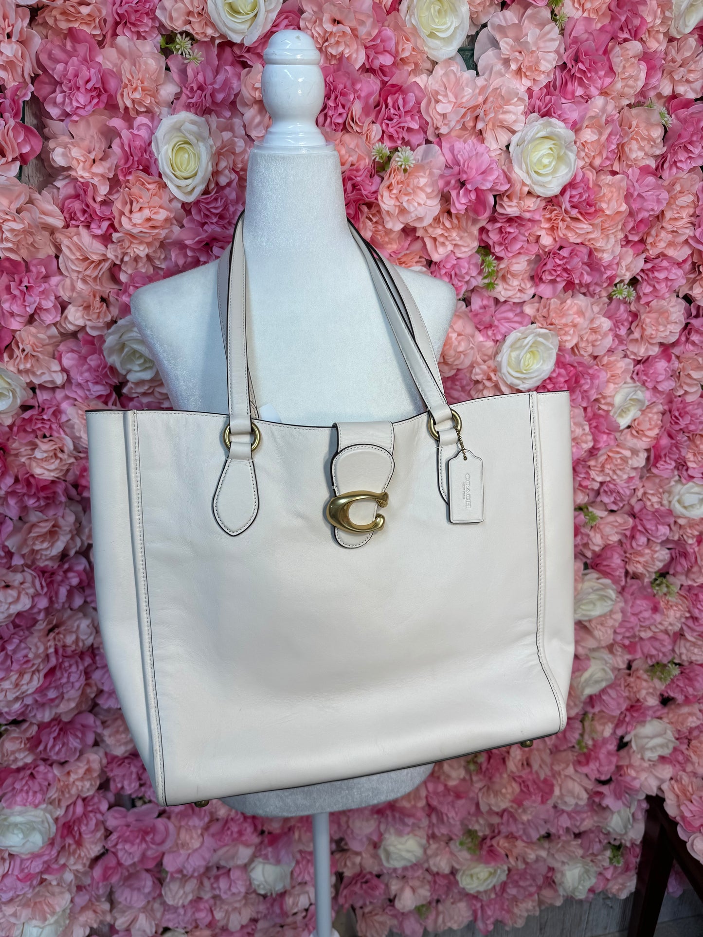 Cream Coach Theo Tote Bag