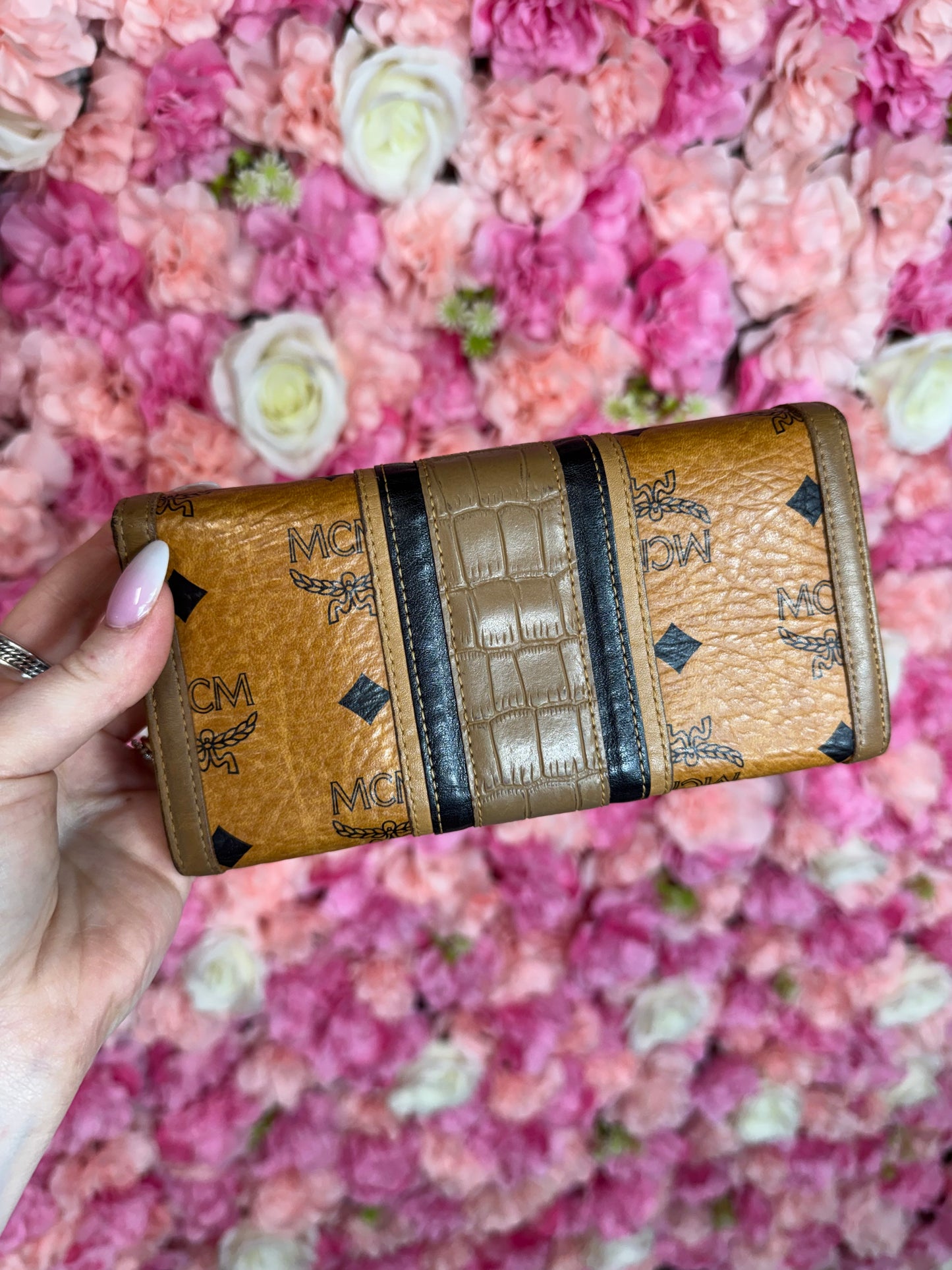 MCM Neutral Long Wallet