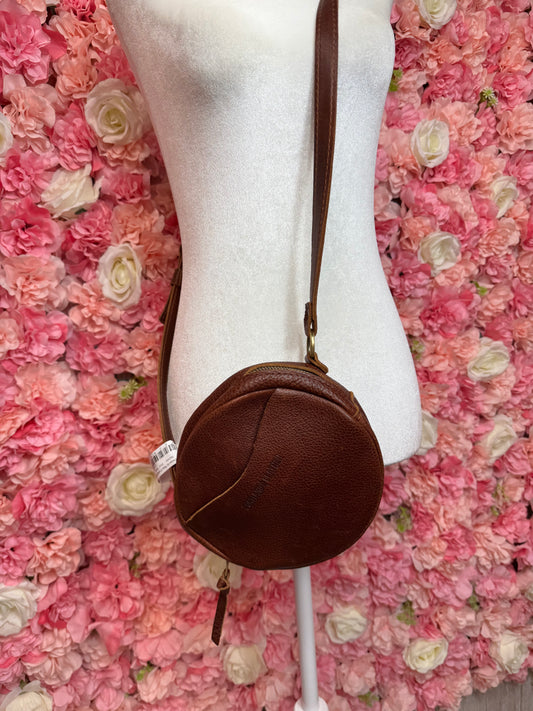 Round Brown Portland Leather Crossbody