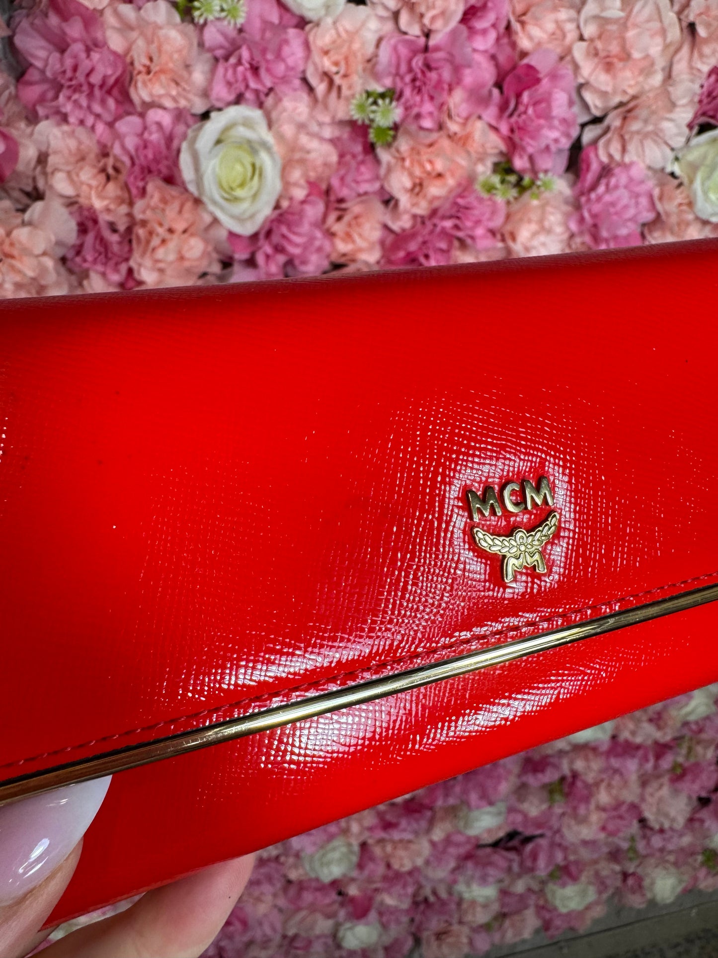Red MCM Long Wallet