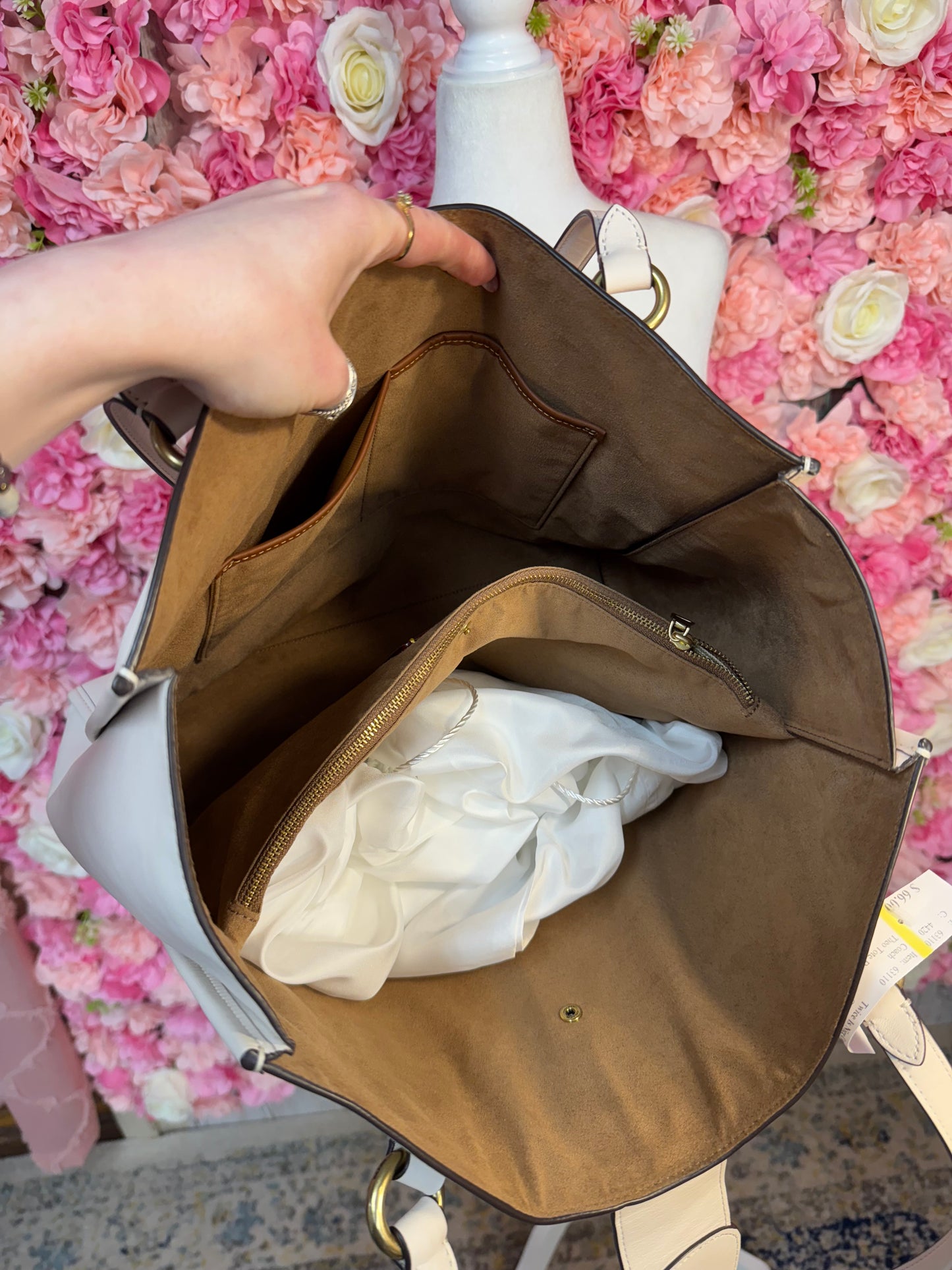 Cream Coach Theo Tote Bag
