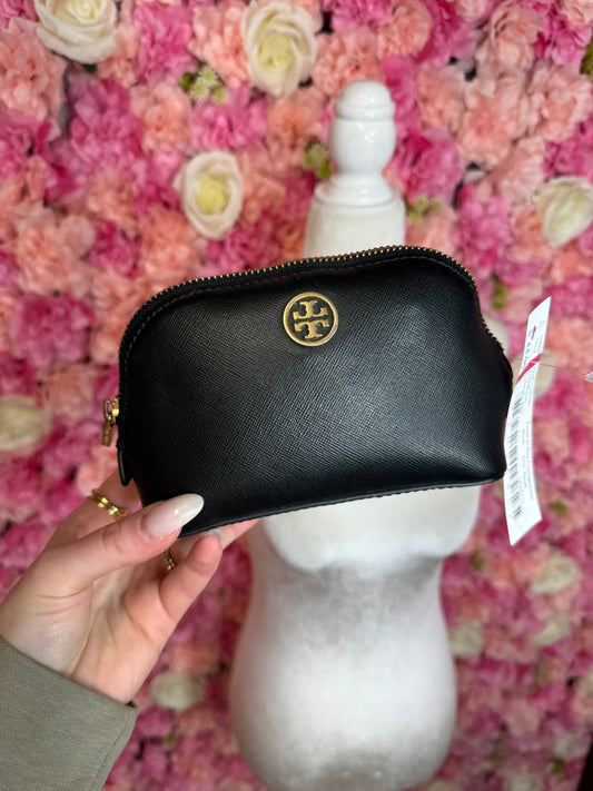 Black Tory Burch Zip Makeup Pouch