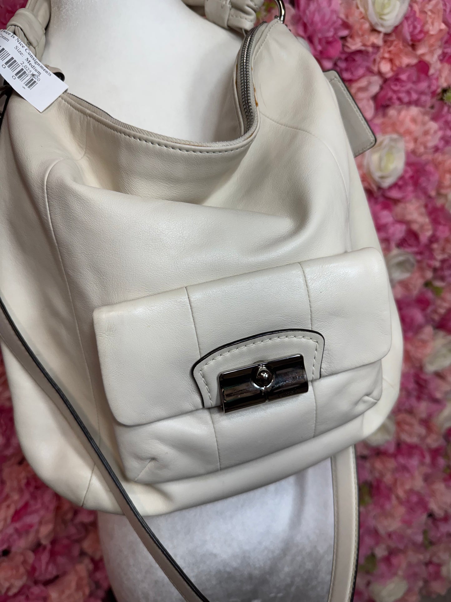 Cream & Silver Coach With Strap