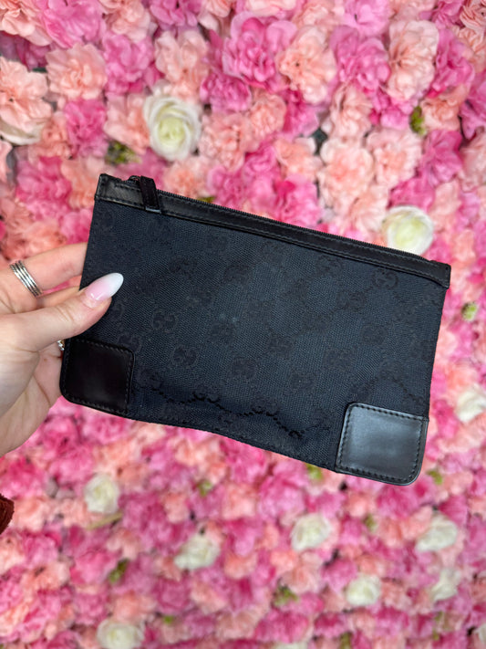 Black Canvas Gucci Zip Pouch