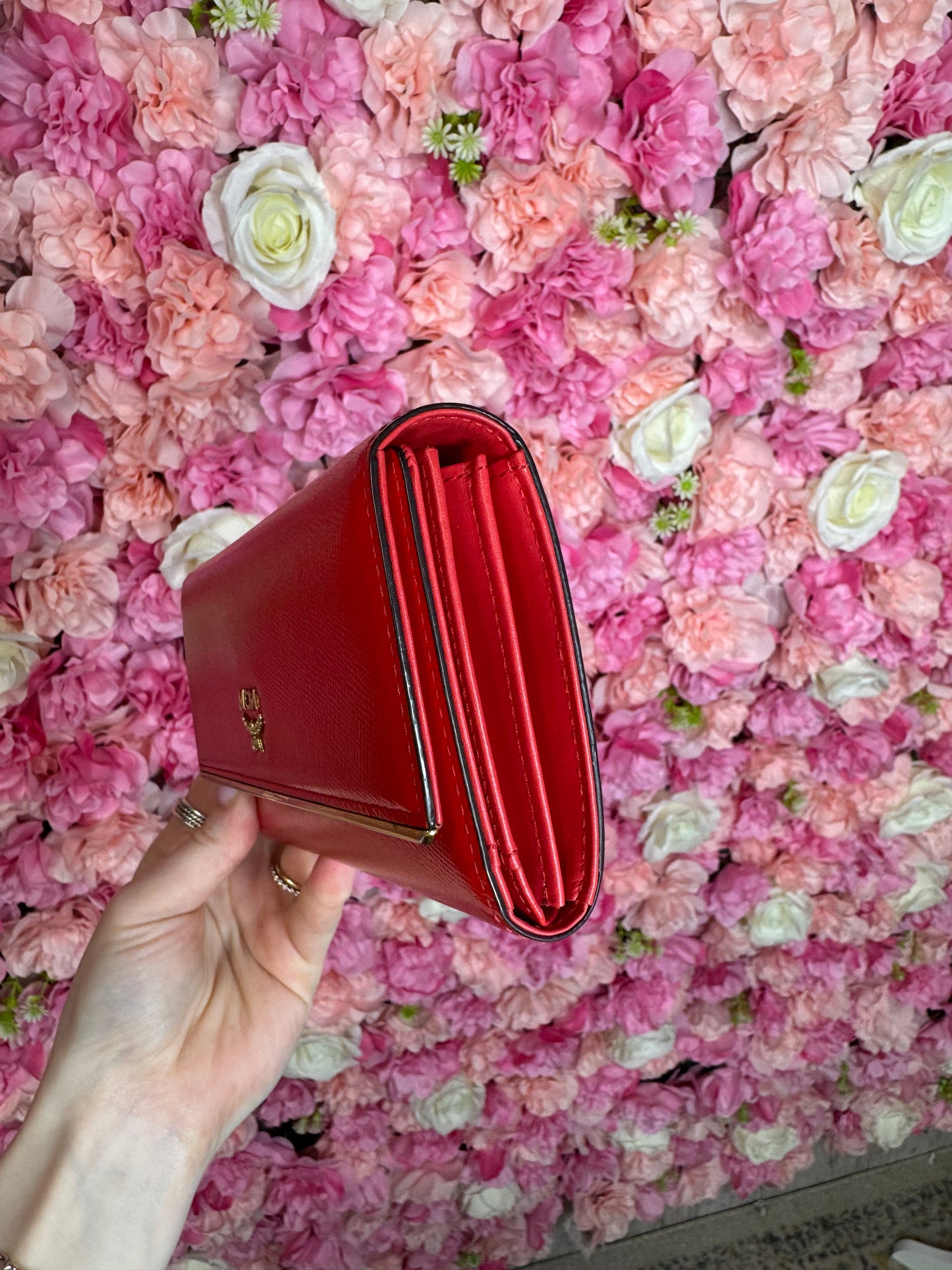 Red MCM Long Wallet