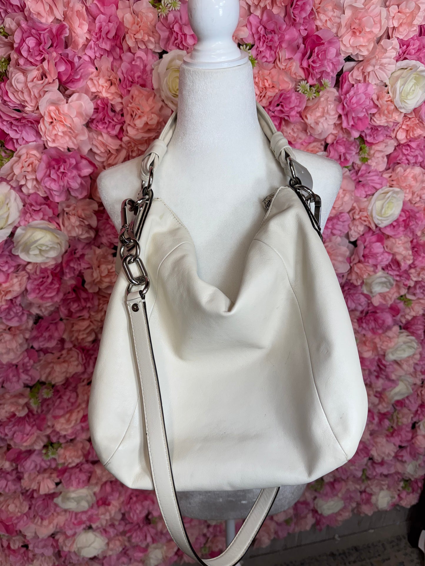 Cream & Silver Coach With Strap