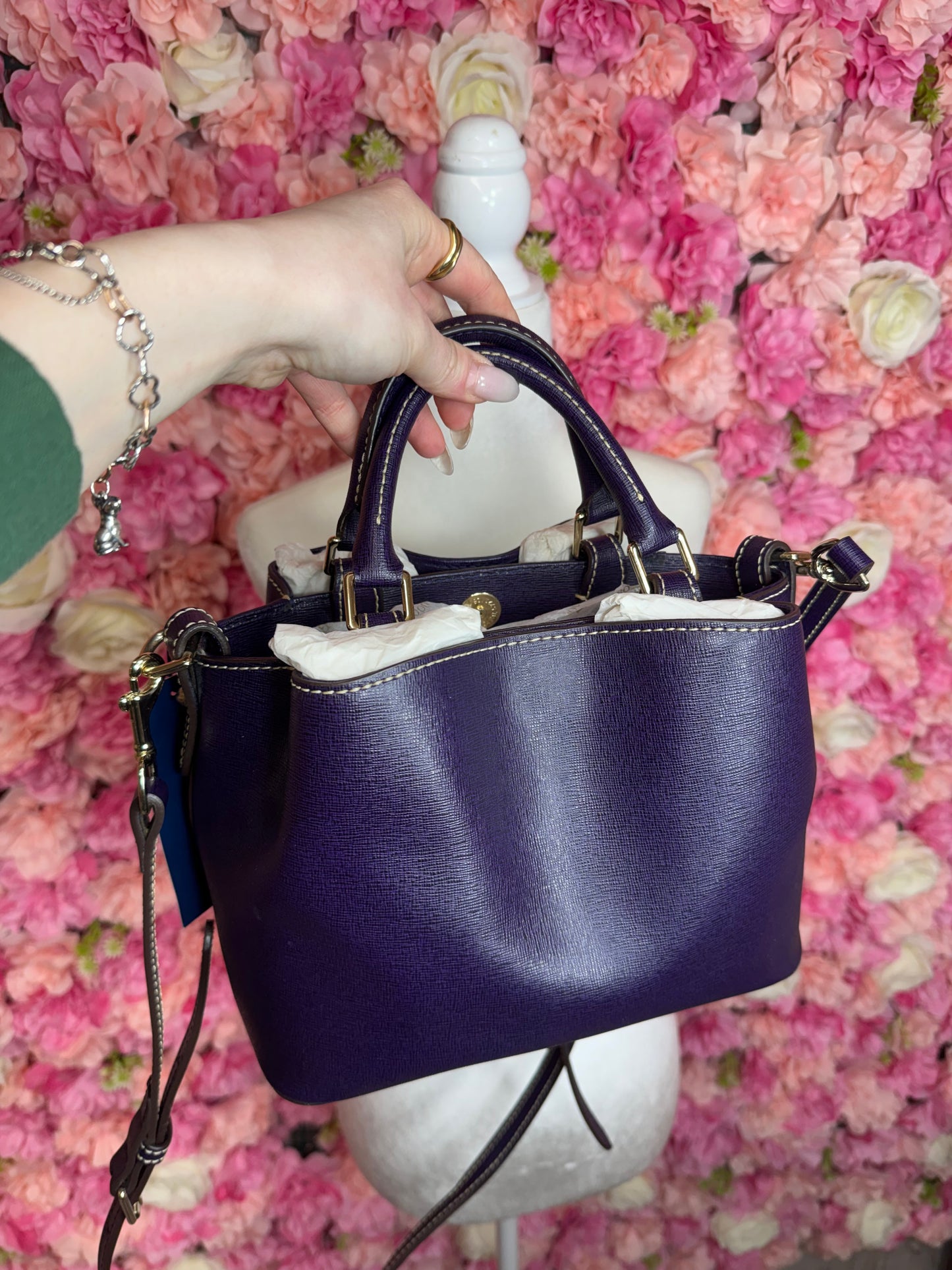 NWT Purple Lucca Pebble Dooney & Bourke