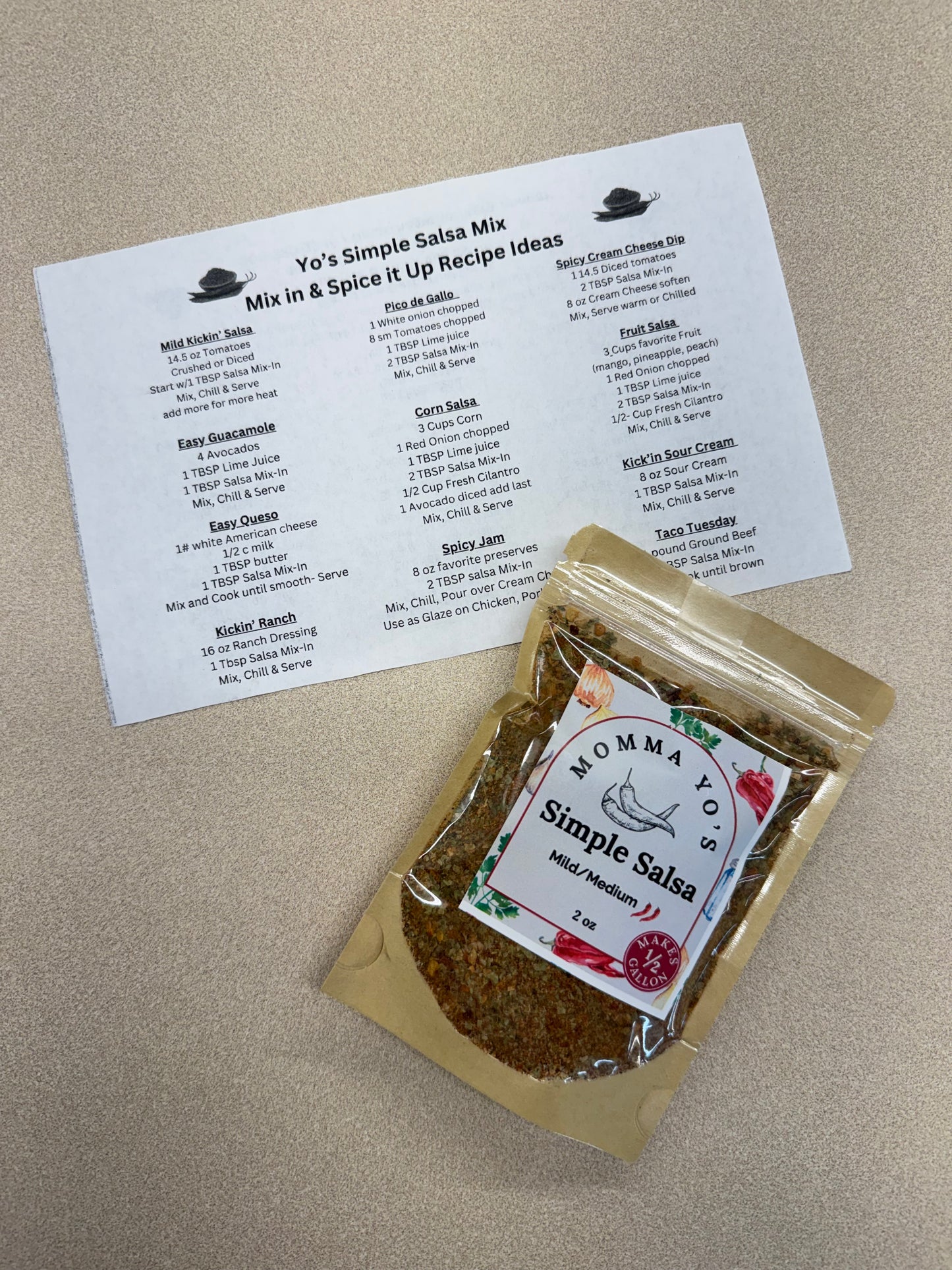 Momma Yo’s Locally Made Simple Salsa Mix Mild/Medium