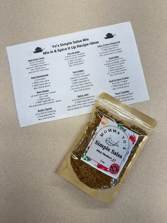 Momma Yo’s Locally Made Simple Salsa Mix Mild/Medium