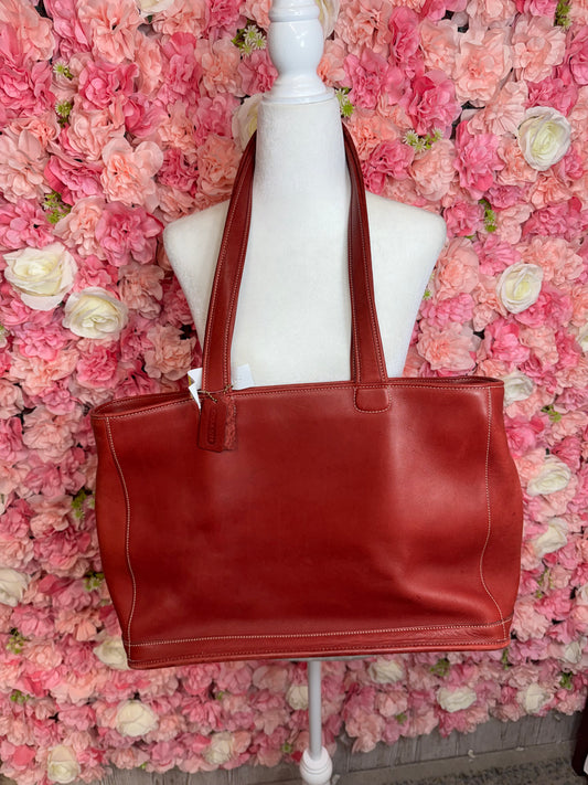 Vintage Red Coach Bleeker Leather Bag