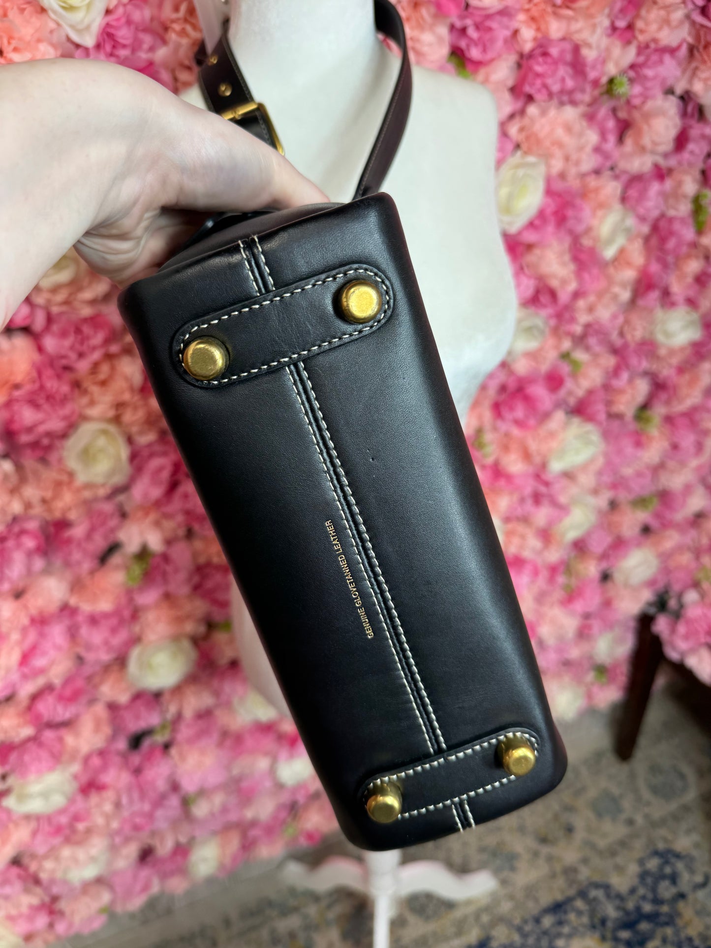 Black Leather Coach Tate Carryall Crossbody