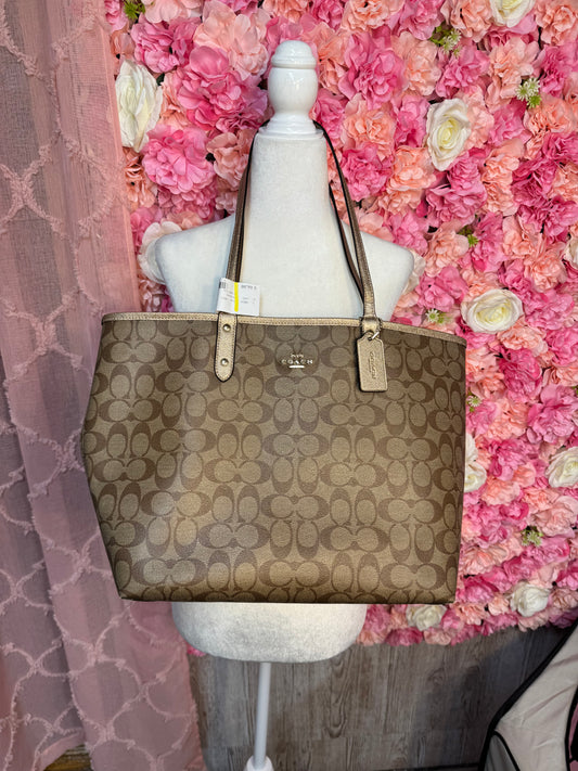 Reversible Coach Tote Bag Neutral & Rose Gold