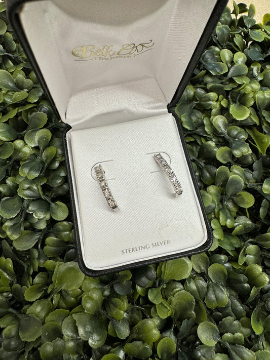 Belk @ Co Sterling Silver & Diamond Earrings