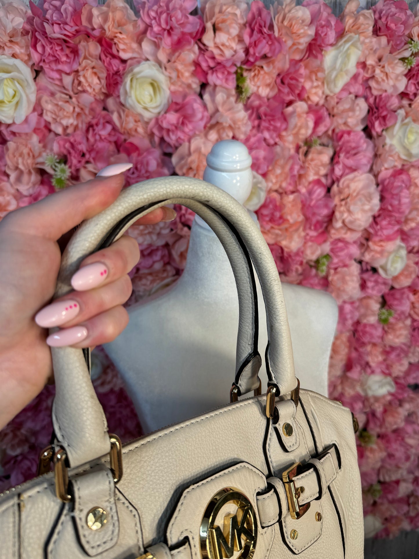 Cream/Off White With Gold Michael Kors Bag