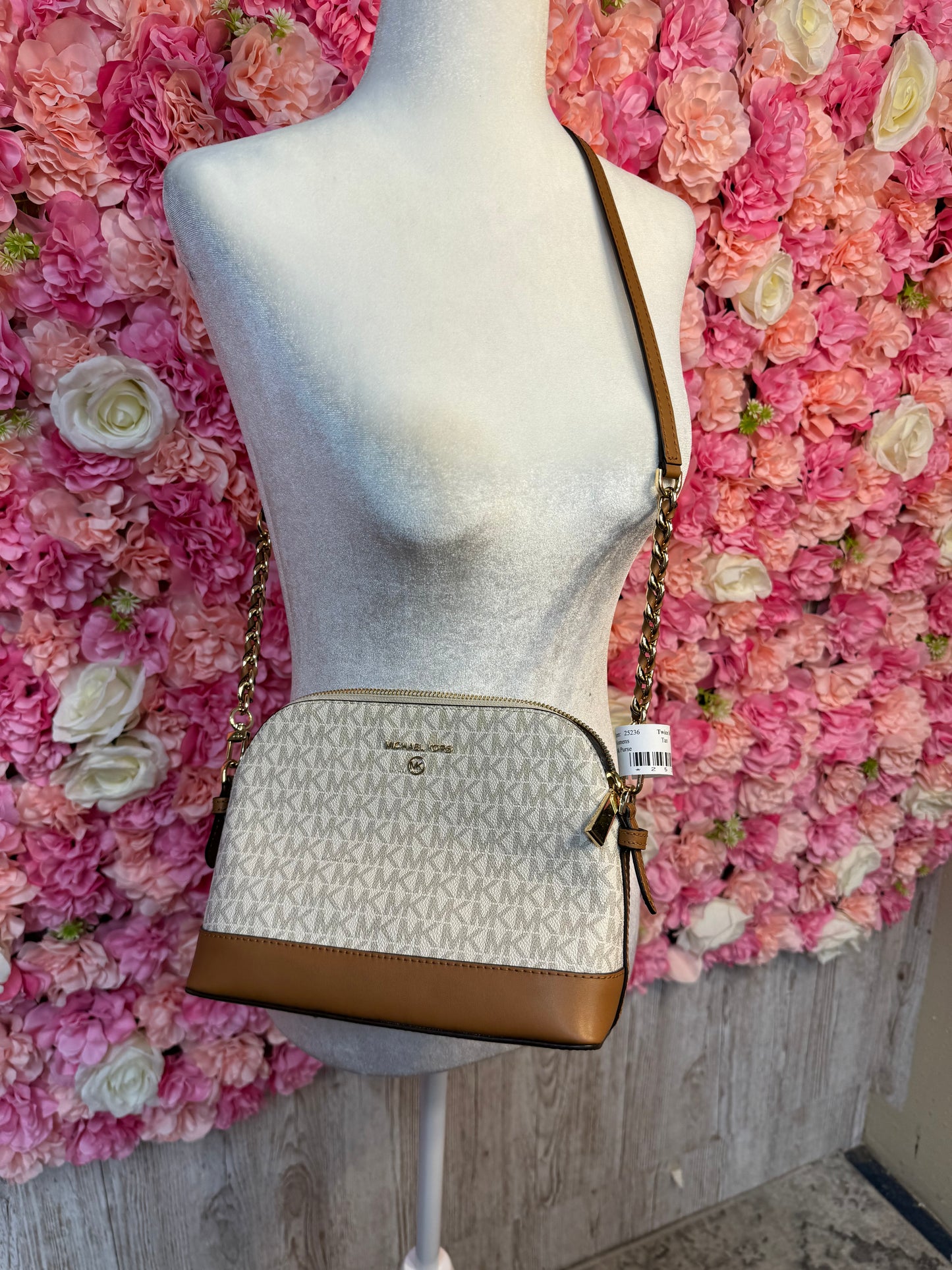 Michael Kors Neutral & Gold Crossbody