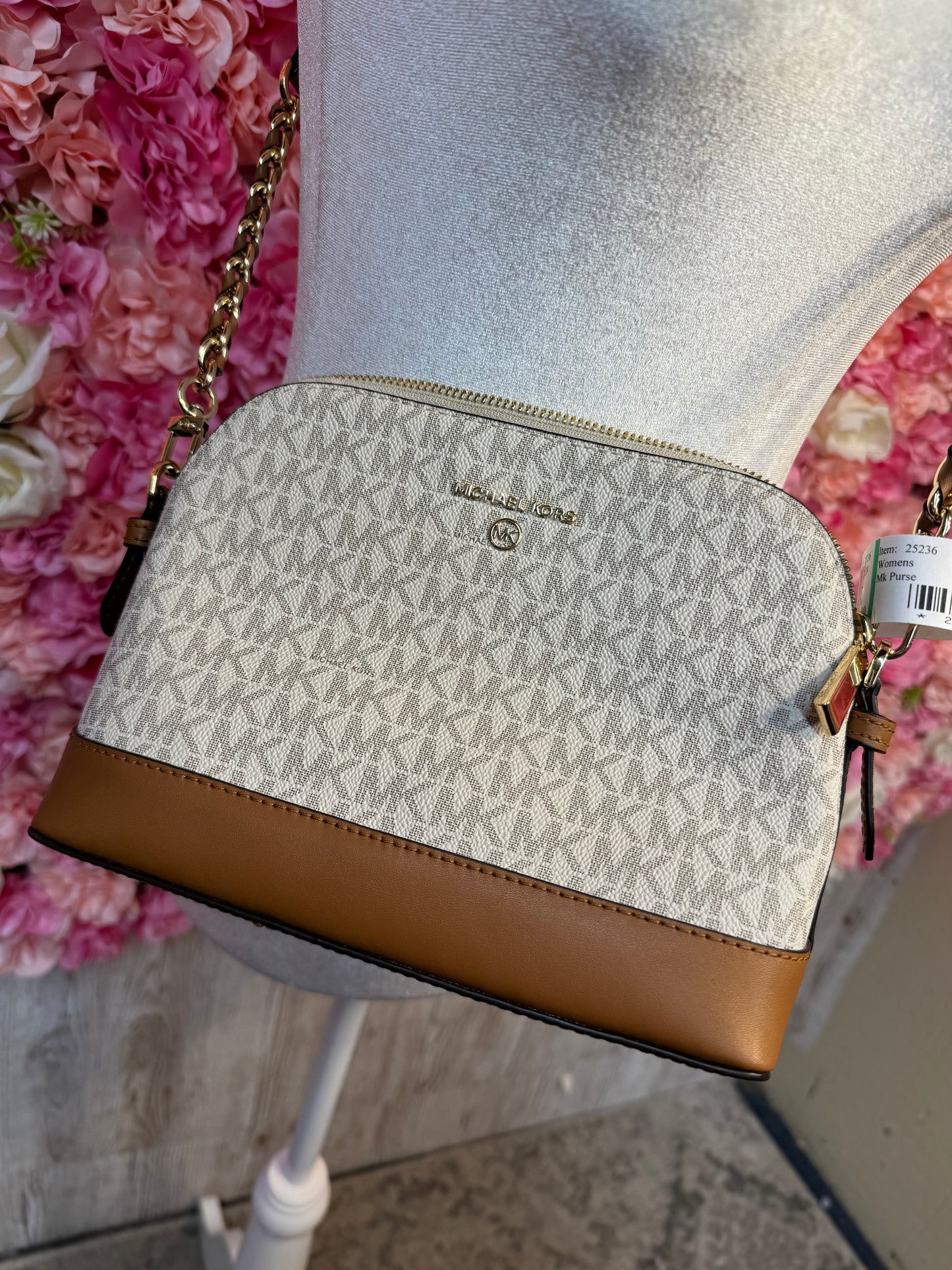 Michael Kors Neutral & Gold Crossbody