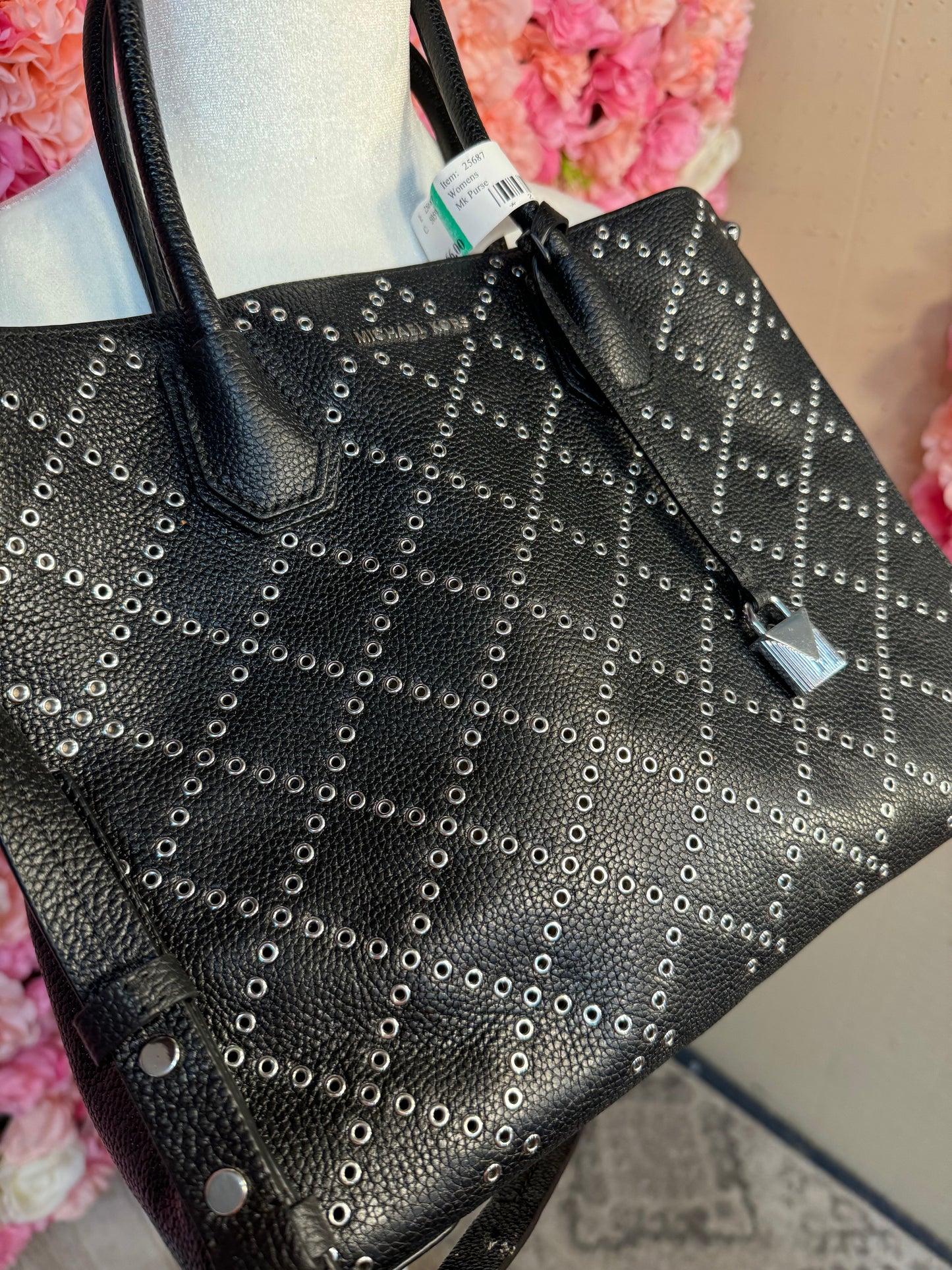 Black & Silver Studded Michael Kors Bag