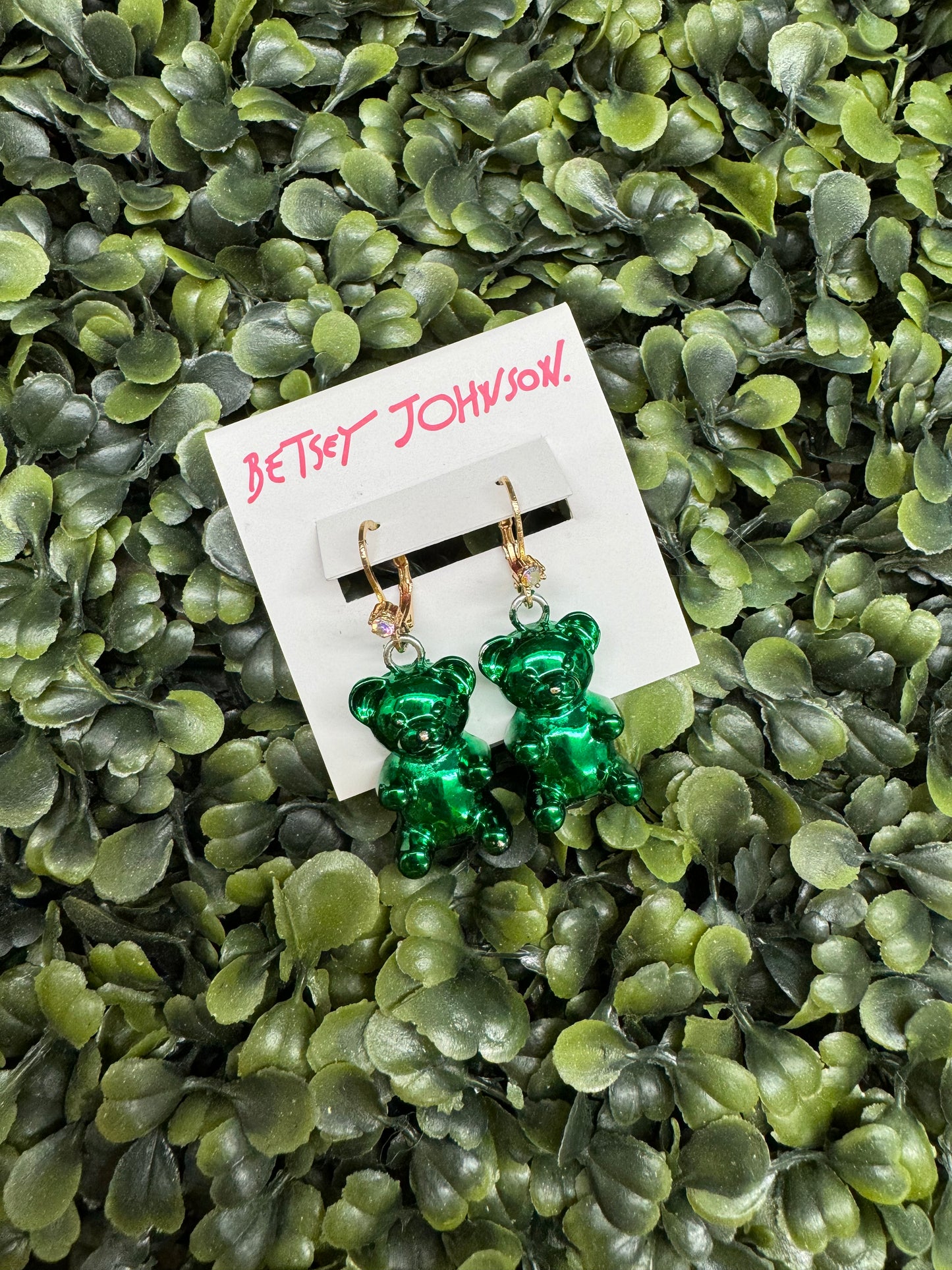 Brand New Betsey Johnson Green Gummy Bear Earrings