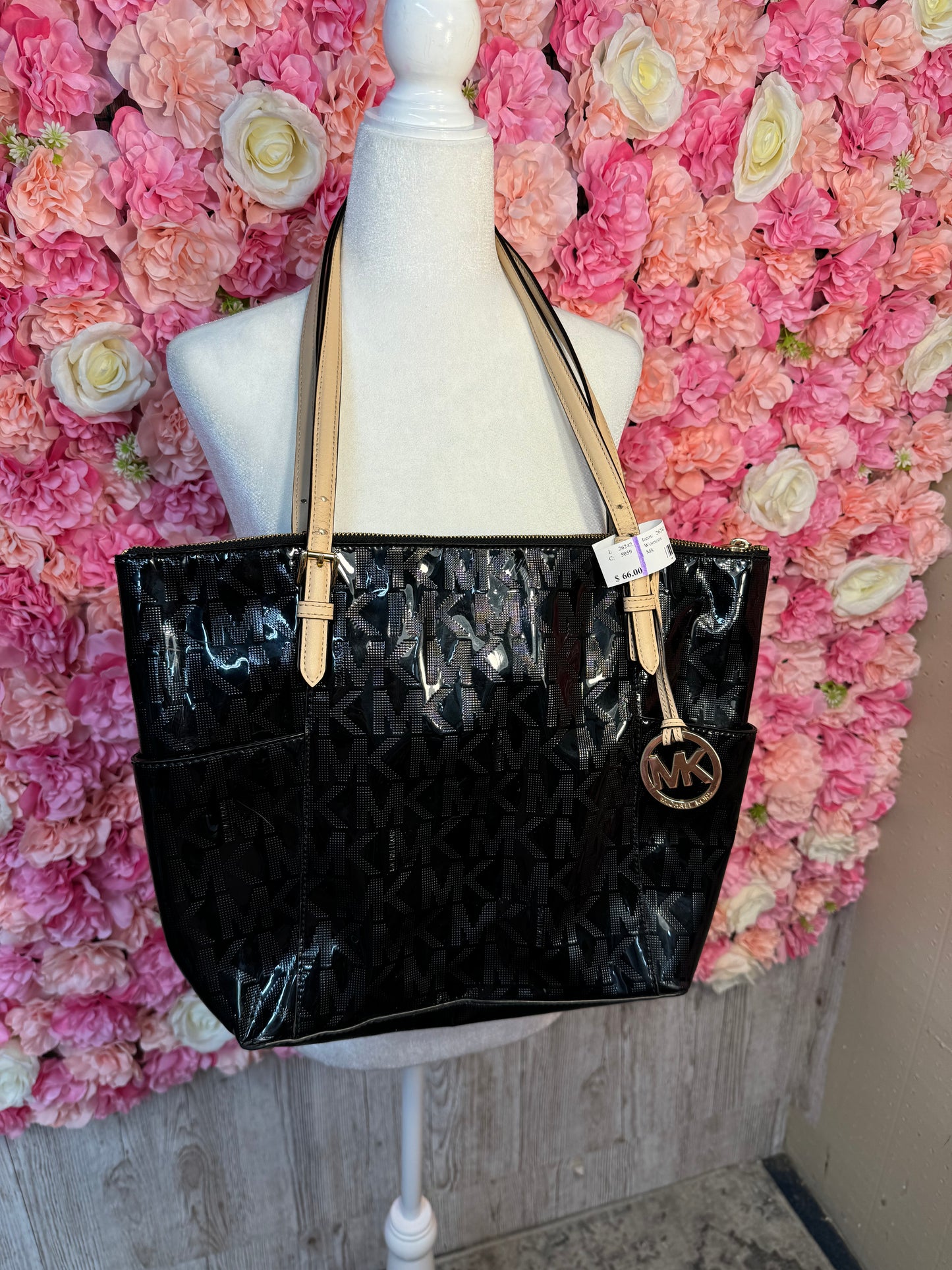 Michael Kors Black Patent Shoulder Bag