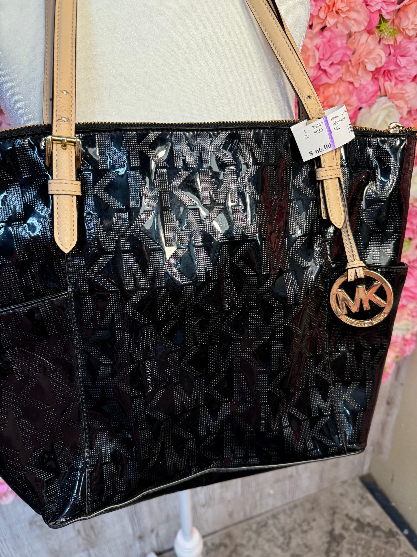 Michael Kors Black Patent Shoulder Bag