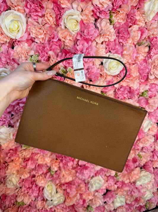 Cognac Michael Kors Oversized Wristlet