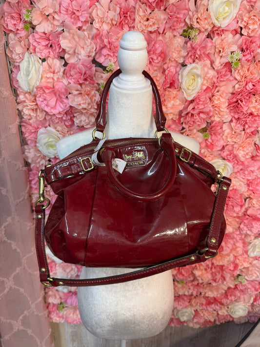 Patent Burgundy Coach Bag