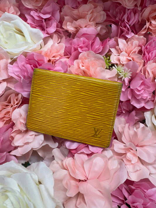 Vintage Yellow Louis Vuitton Epi Card Holder